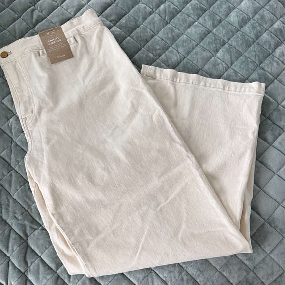 Madewell Denim - Madewell Emmett Cream Wide-Leg Jeans